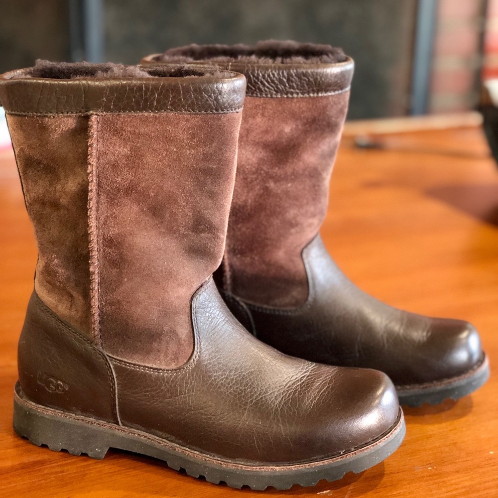 Authentic UGG Boots in Brown Leather and Suede